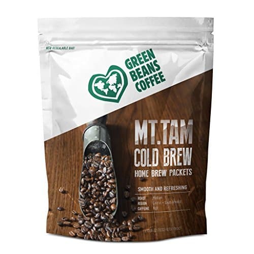 Green Beans Coffee Cold Brew Coffee, 6 Easy to Use Home Pitcher Packs - Makes 18 Cups
