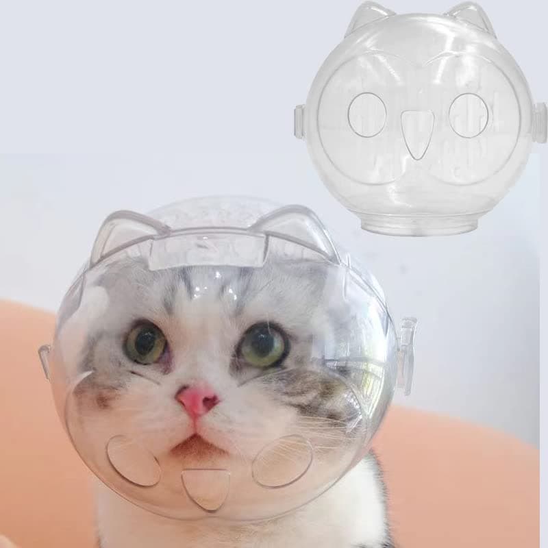 Cat Adjustable Hood Kitten Breathable Anti Bite Muzzles Prevent from Cats Biting and Chewing (S)