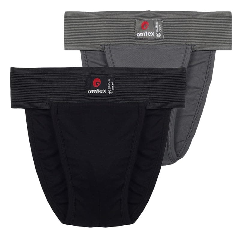 omtex Athletic Tokyo Back Covered Cotton Stretchable Supporter (Pack of 2) Black-Grey