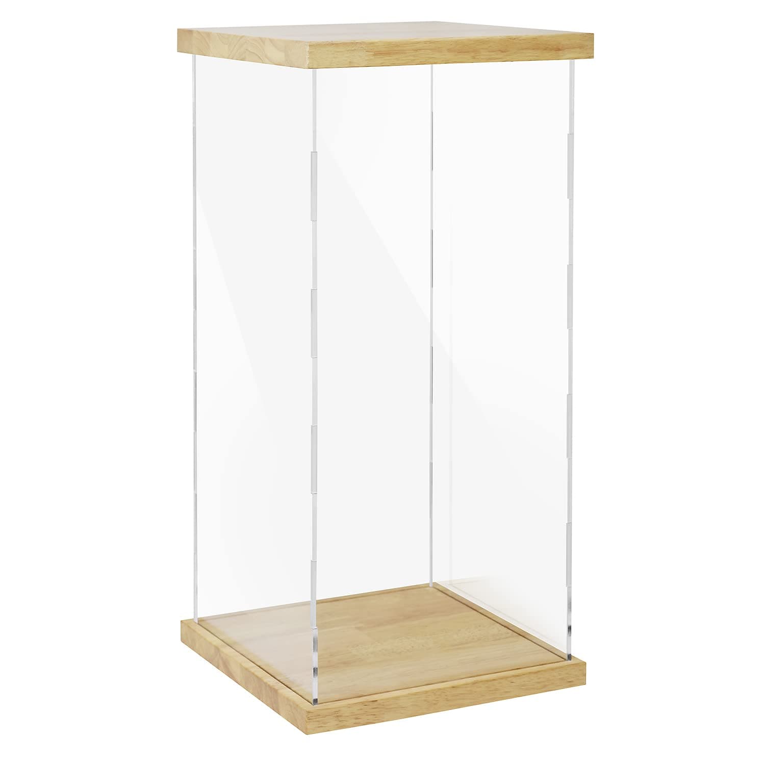 BenchPro Clear Acrylic Display Case for Trophy, Collectibles, Assemble Cube Display Box Stand Dust Proof Protection Showcase for Action Figures Toys. (1" Thick Wood, 27" H x 12" L x 12" D)