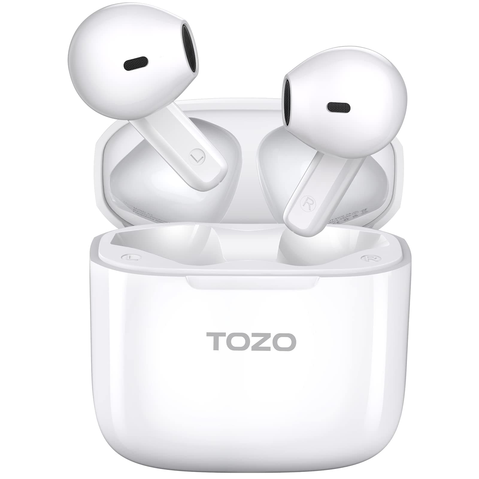 TOZO A3 2023 Upgraded Wireless Earbuds Bluetooth 5.3 Half in-Ear Lightweight Headsets with Digital Call Noise Reduction, Reset Button Hall Detection,Premium Sound with Long Endurance