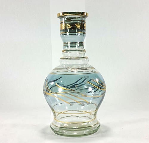 Khalil Mamoon Gold Large Hookah Vase Replaceable Glass Tank Base Shisha