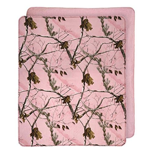 Realtree AP Pink Camo Pattern Plush Throw Blanket 50" W X 60" L
