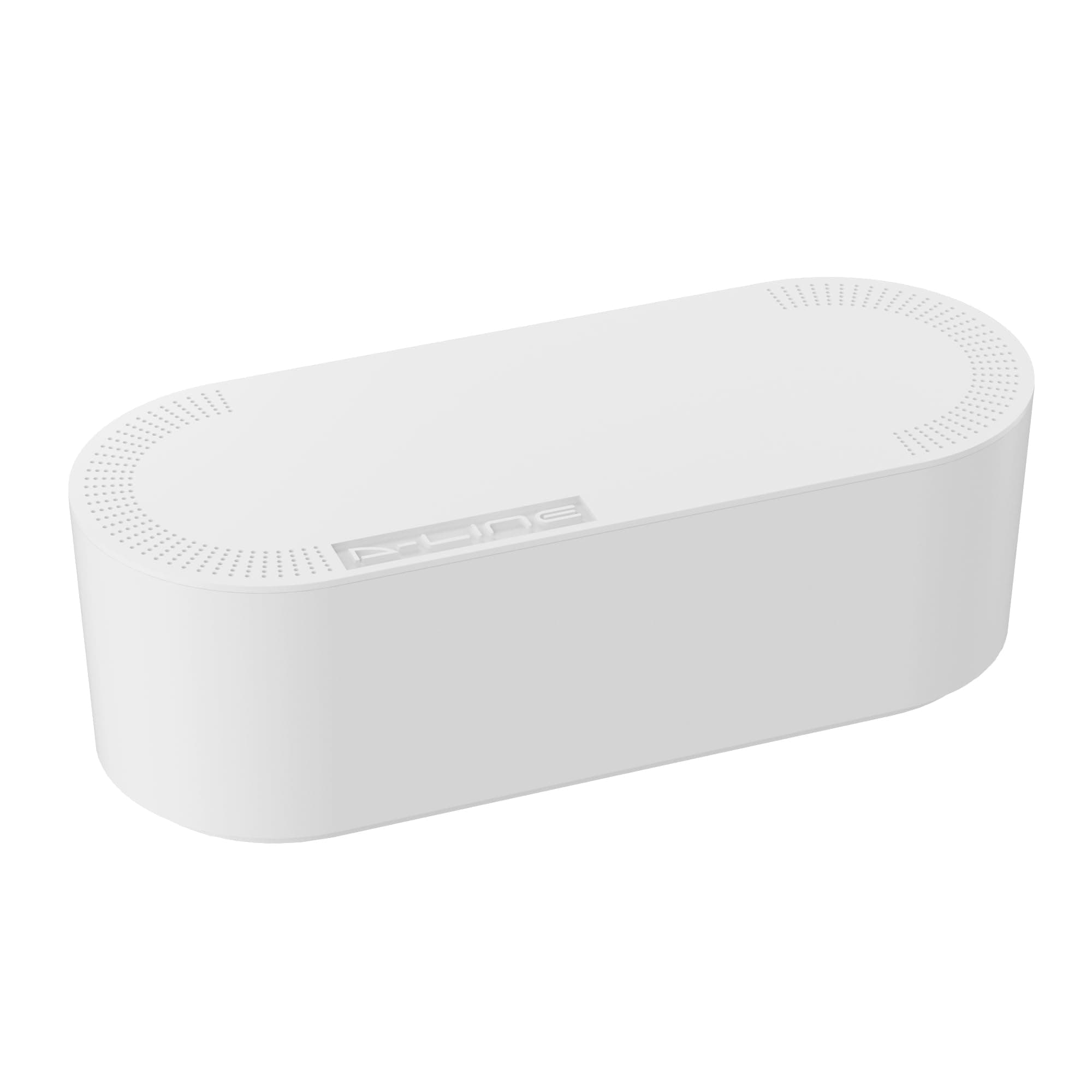 D-Line Cable Tidy Box, Hide Extension Blocks, Desk Cable Management, Organise TV Cables - 415mm (L) x 165mm (W) x 135mm (H) - Large, White