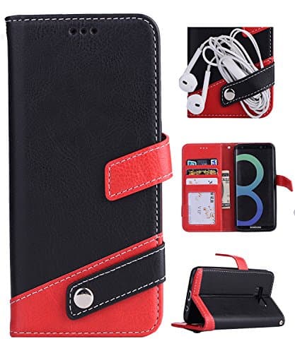 FLYEE Case Compatible with Samsung Galaxy S8 (5.8 inch,Released in 2017),Wallet Case for Women and Girls with Card Holder, Premium PU Leather Magnetic Flip Protective Case for Galaxy S8 5.8-Black