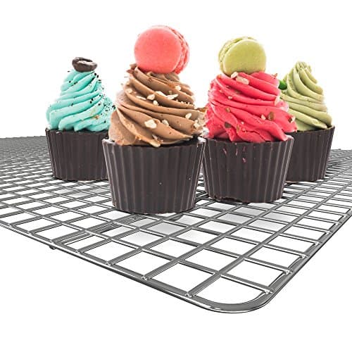 Cooling Baking Rack For Oven Kitchen Nonstick Heavy Duty Stainless Steel Oven Safe Commercial Quality Cookies Brownies Muffins Scones Chocolate Cupcakes Pastries Cakes Macaroons Bread 3 Legs