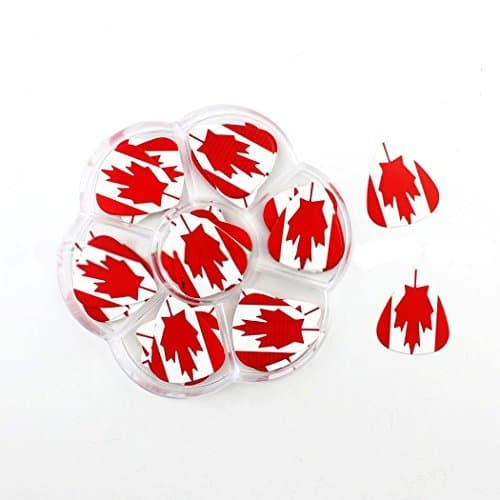 Canadian Flag Type Guitar Picks - Plastic Storage Box Pick Holder Plum