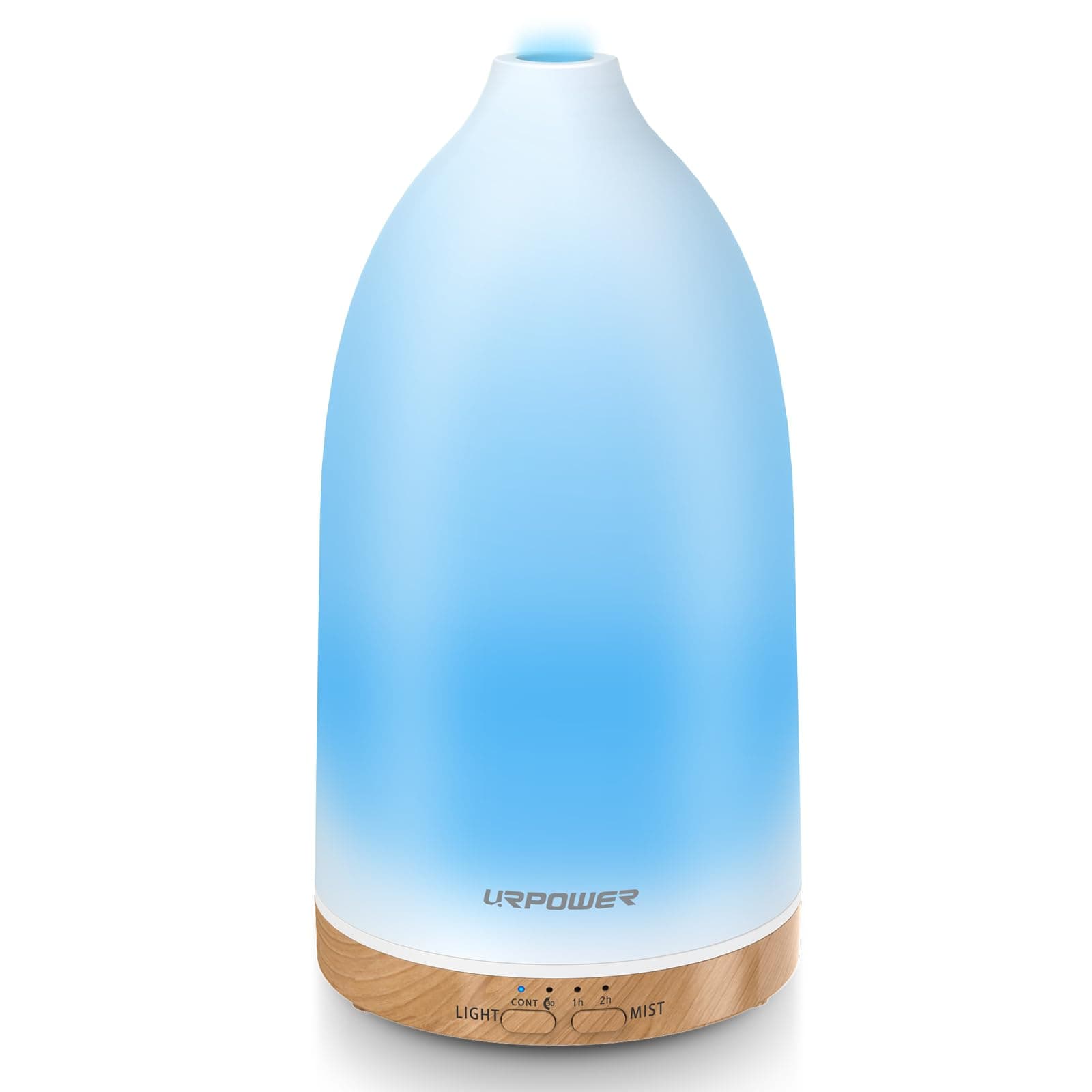URPOWER Essential Oil Diffuser with 7 LED Color Changing Lights, Timer & Auto-Off - Ultrasonic Aromatherapy Fragrant Oil Humidifier Vaporizer Scent Diffusers for Home, Bedroom, Office, Yoga