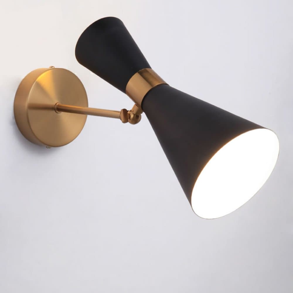 Vampsky Creative Simple Modern Wall Lamp Adjustable Up and Down Nordic Wall Light Easy Installation Living Room Aisle Bedroom Bedside Bathroom Mirror Headlights Wall Sconce (Color : Black)