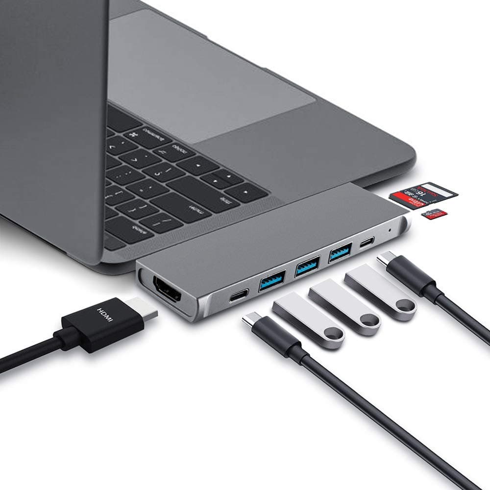 USB C Hub Adapter for MacBook Pro Air M1 2020/2019/2018, GEEKERA 8 in 1 Connector Dock for MacBook Pro, Docking Station Accessories with HDMI, USB 3.0, PD Thunderbolt 3, USB-C, SD/TF Card Reader