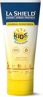 La Shield Kids Sunscreen Gel SPF 50 PA+++ | 100% Mineral Sunscreen | For kids above 2 years age |Enriched with Vitamin E and Hyaluronic Acid | Suitable for Sensitive skin | 4 hour water resistant | F