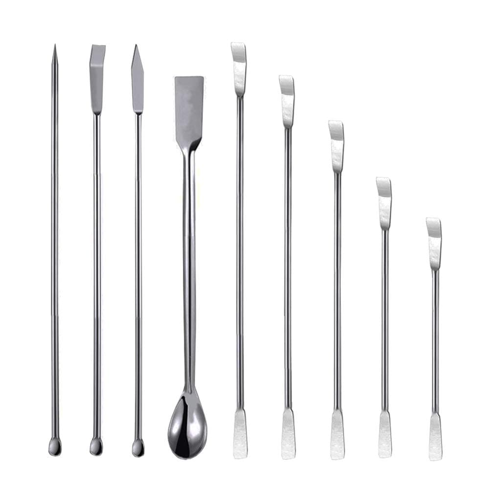 9 Pack Stainless Steel Lab Spatula,Micro Lab Spoon Laboratory Mixing Spatula Set, by Asonlye