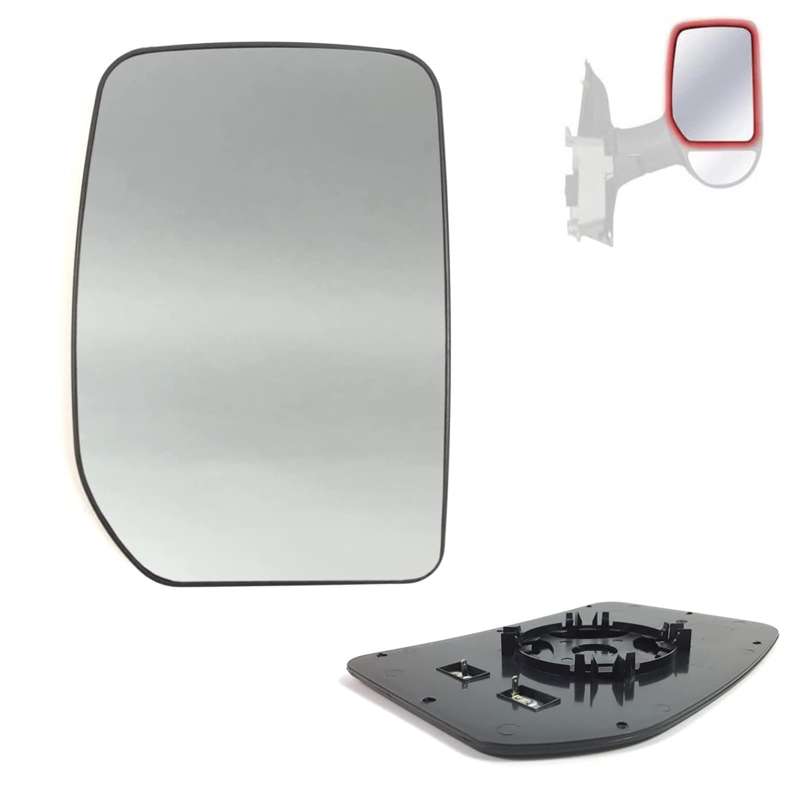 Heated Driver Side Right Offside Rear-view Wing Mirror Glass Upper Section Fits Transit MK6 MK7 4059964 YC1517K740BA