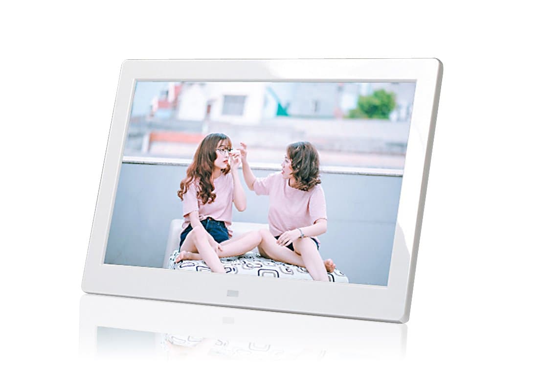 PF8050IPS 8inch IPS Panel Digital Photo Frame High Resolution - Photo, Music, Video, Clock, Electronic Calendar Functions (White)