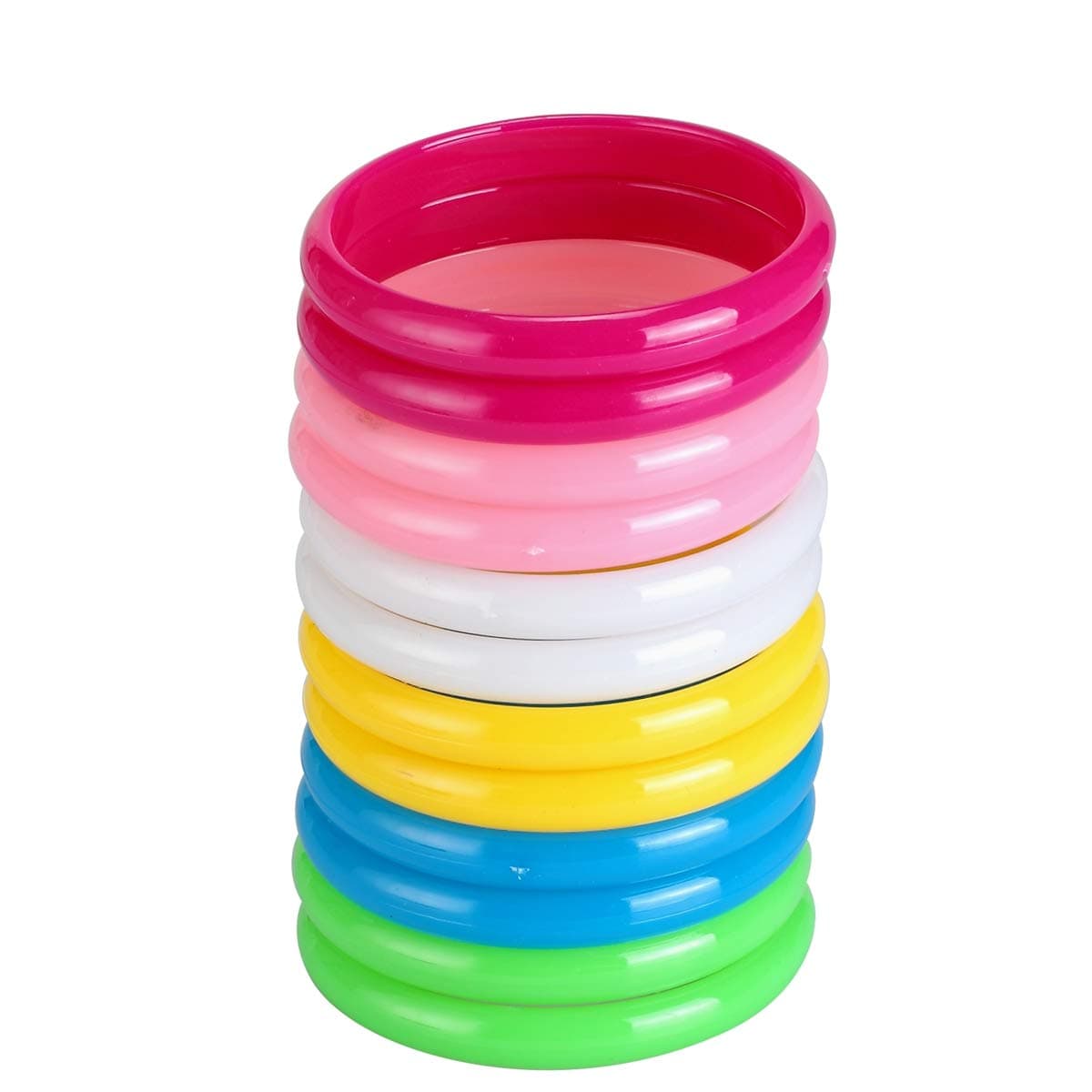 BinaryABC Plastic Bangle Bracelets Candy Color Bracelet Party Favors Pack Birthday Party 12pcs (Each Color 2 Pieces)