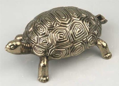 'Ashtray Metal Gold Tortoise. Extra Large.