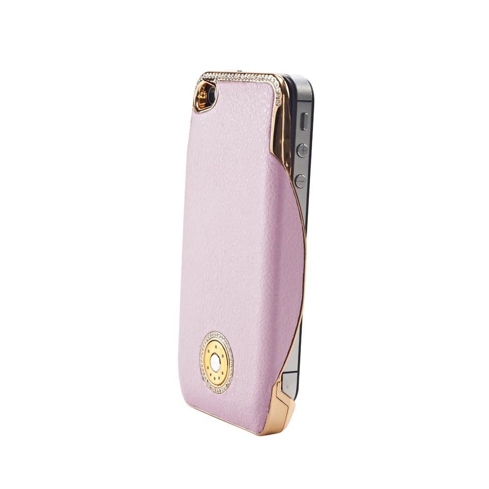 i-BRID Power Case with Rechargeable Battery for iPHONE 4 & 4S (Pink, PU Italian leather with Gold trim) By Telemob.