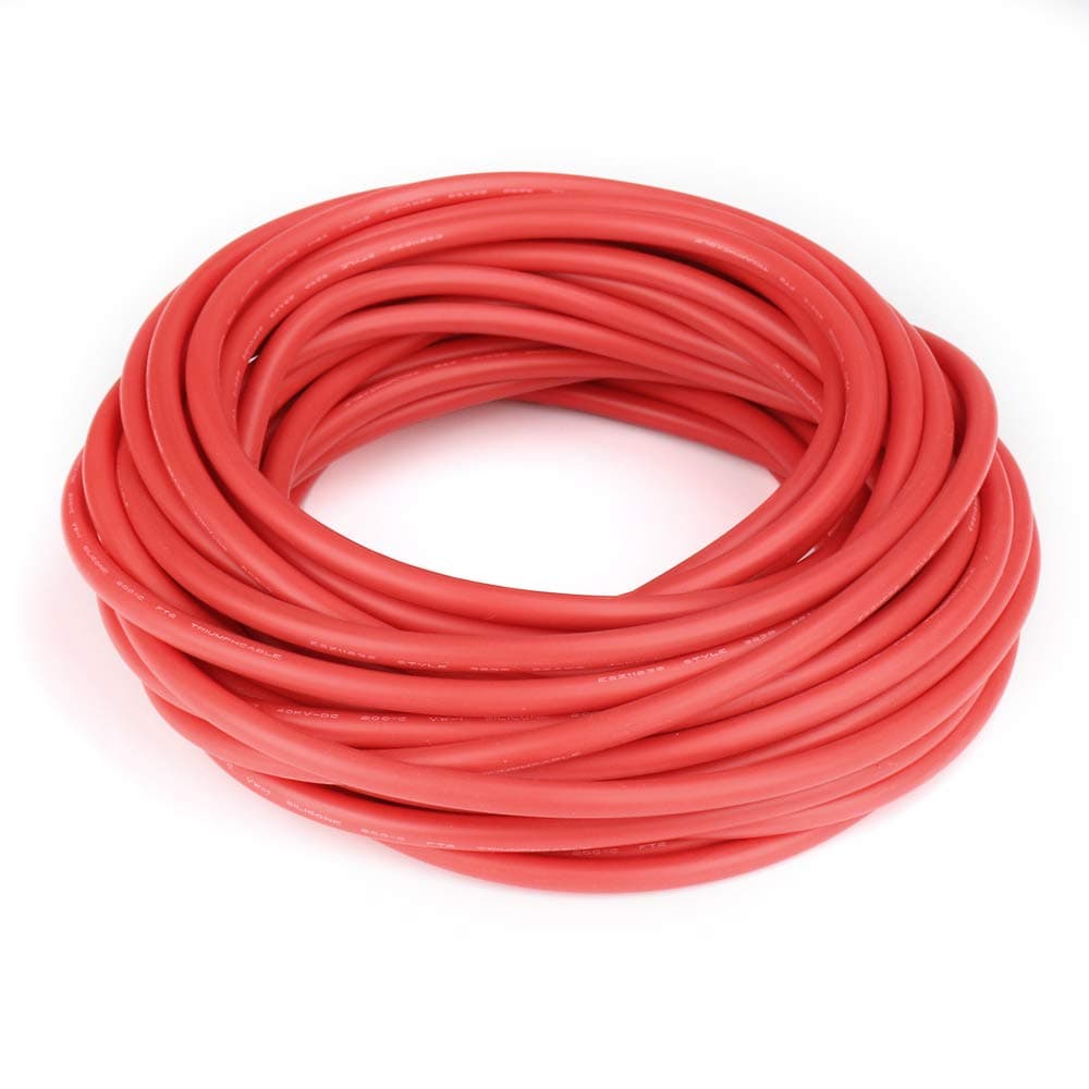 Electric Copper Core Flexible Silicone Wire Cable Red 10M 32.8Ft (22AWG 40KV)