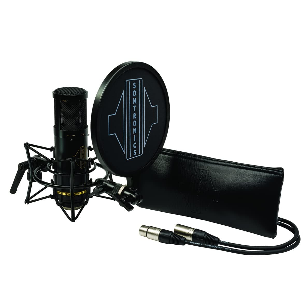 SONTRONICSSTC-2 Pack Professional Large-Diaphragm XLR Studio Cardioid Condenser Microphone. Broadcast, Podcast & Recording. Shock Mount & Pop Shield. Lifetime Mic Warranty -Designed in UK - Black