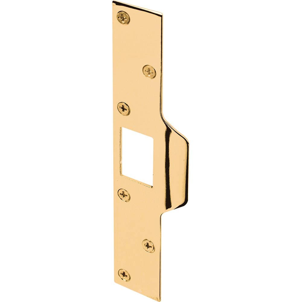 PRIME-LINEMP9426 Maximum Security Latch Strike, 1-1/4 in. x 7-7/8 in, Steel, Brass Plated, Pack of 1