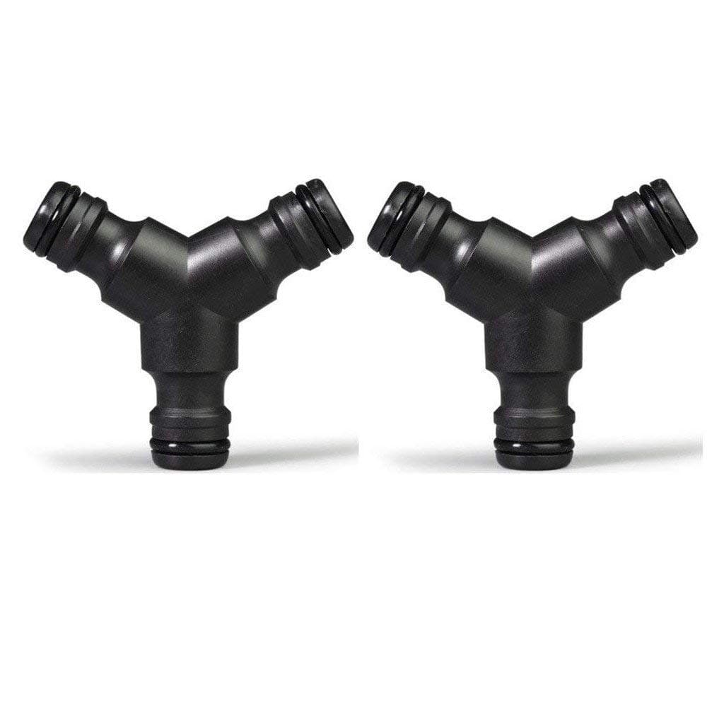 2 pack Snap On Hose Splitter (3 Way) 1/2" Y Male Garden Hose Connector