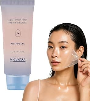 MIGUHARA Rose Collagen Wrapping Peel Off Mask Pack | Damask Rose Water & Hydrolyzed Collagen Formulated | Facial Mask for Lustrous, Moisturizing Skin (60ml/2.02 fl oz) (Aquari Fresh)