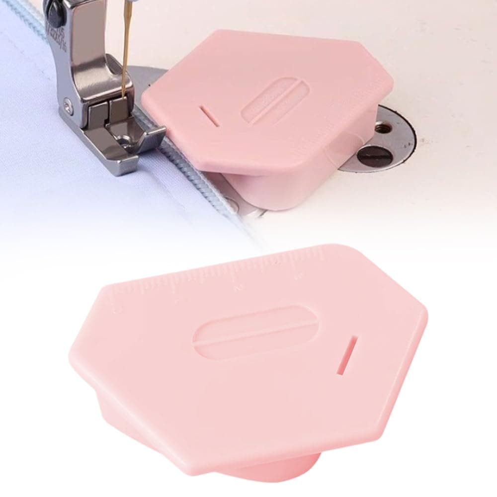Magnetic Seam Guide for Sewing Machine,2024 Upgraded Multi-Purpose Tool Polygonal Strong Magnetic Gauge,Polygonal Multifucntional Seam Guide Hemmer with Scale,Sewing Accessories Supplies (Pink)