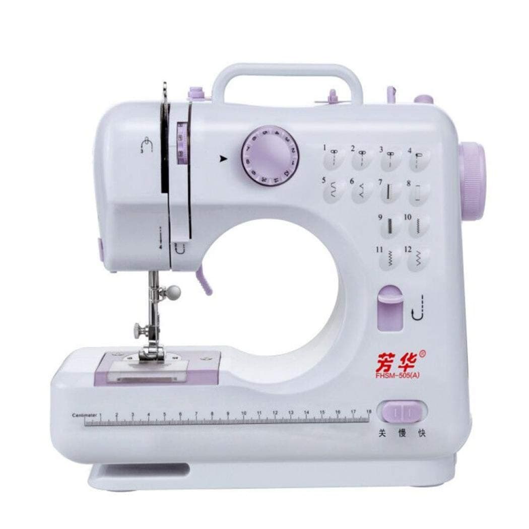 Mini Sewing Machine Electric Portable Sewing Machine Dual Speed Double Thread for DIY Crafting (A,US Plug)