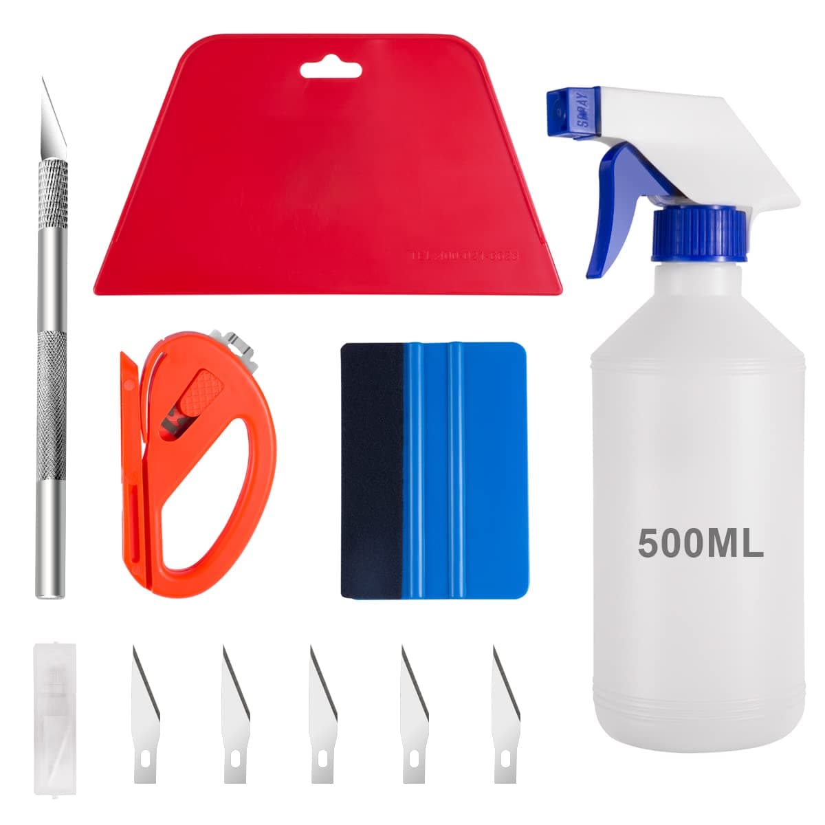 Luxiv Car Window Tint Application Tools Kit, 9 Pcs Vehicle Glass Protective Film Installing Tool Car Window Film Squeegee Automotive Film Scrapers Window Tint Tools