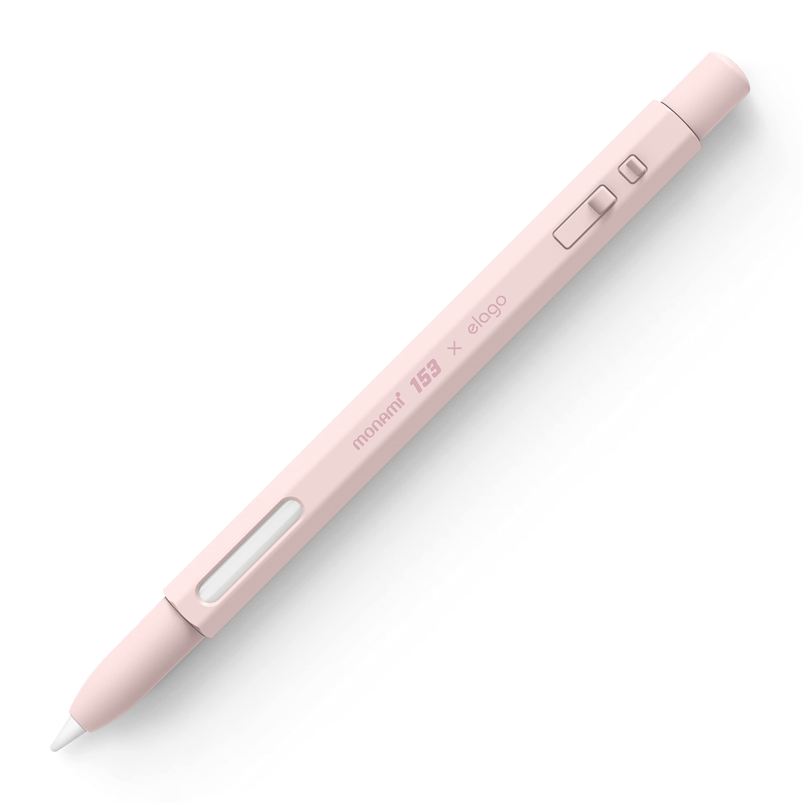 x MONAMI Compatible with Apple Pencil Pro Case & Apple Pencil 2nd Generation Case, Compatible with Magnetic Charging, Double Tap, Squeeze (Must Read Installation Instructions) (Peony Pink)