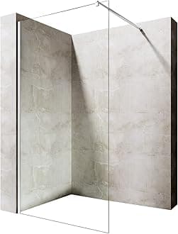 Durovin Bathrooms 900mm Walkin Shower Screen 2000 mm high - 8mm Safety Clear Glass -Wet Room Shower Enclosure