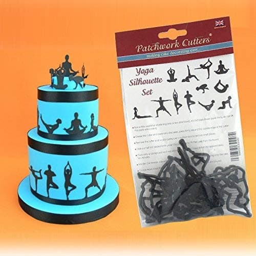 Patchwork Cutters - Yoga Silhouette Set - 12pc cake decoration cutters