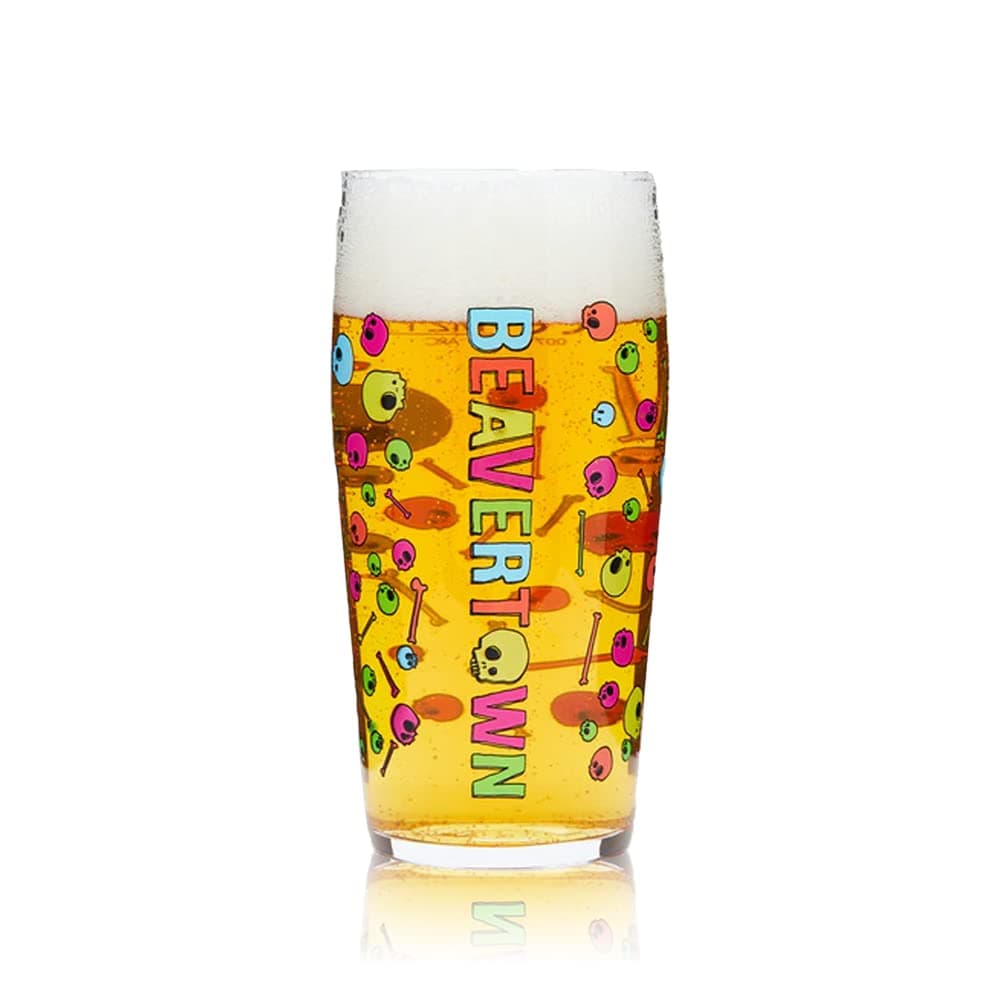 VORAGA Beavertown Dancing Skulls Glass