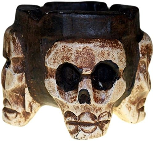 Wooden Skull Design Ash Tray