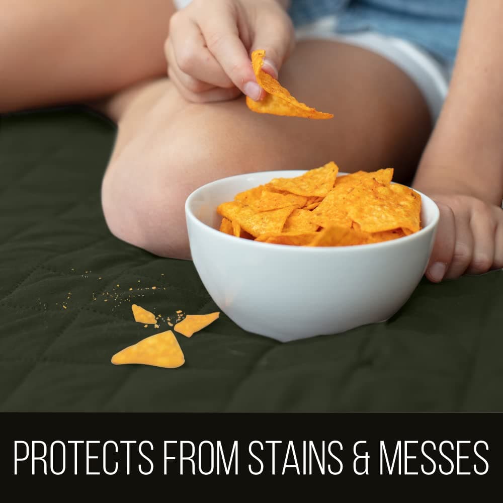 Sofa Shield Chair Slip Cover with Patented Strap, Cushion Protector, Reversible Stain and Dog Tear Resistant Slipcover, Quilted Microfiber 48in Seat, Washable Covers for Dogs Pets Kids, Hunter Sage