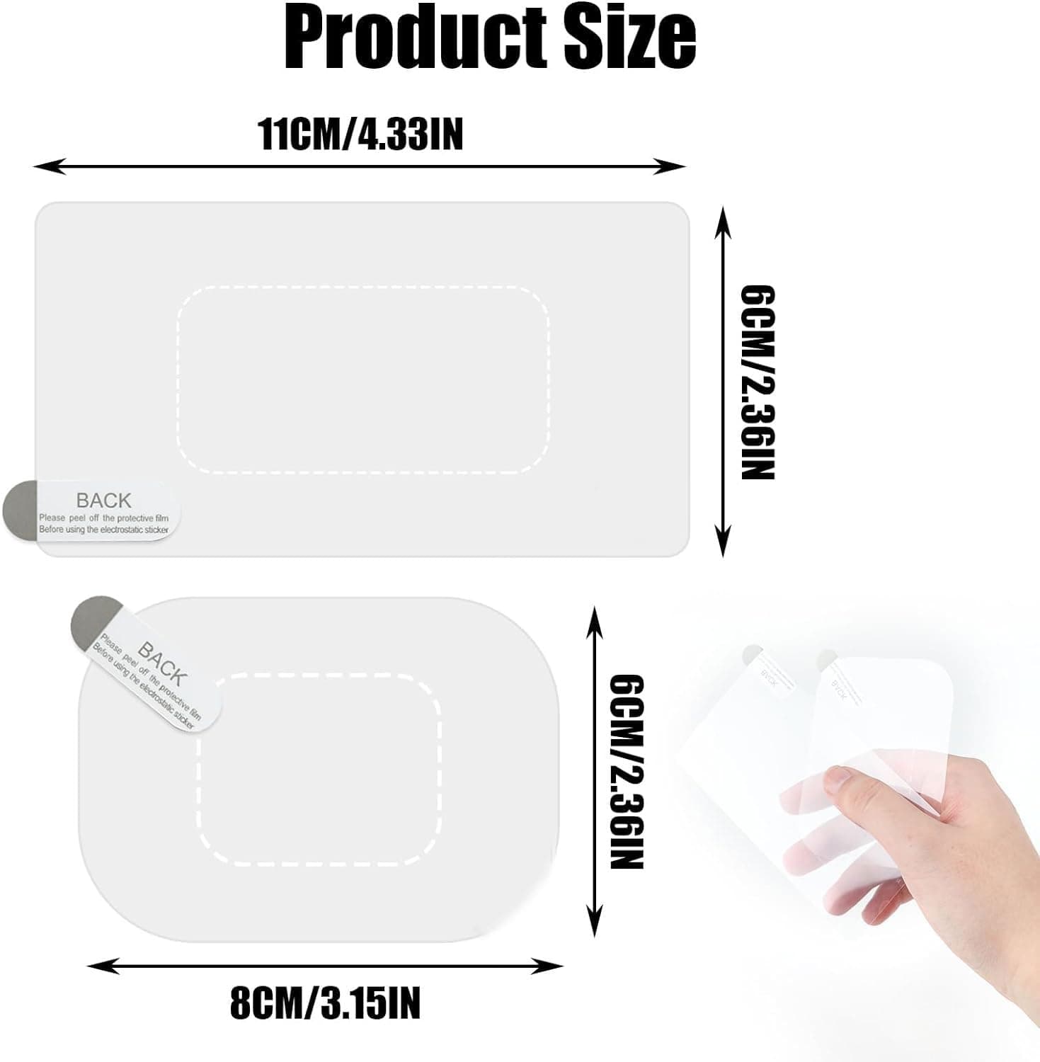 10Pcs Dashcam Windshield Sticker, Electrostatic Stickers for Dash Cam, Prevent Scratching & Falling, Windshield Static Sticker for Mounting Dash cam Phone Projection Screen (10-Pcs)