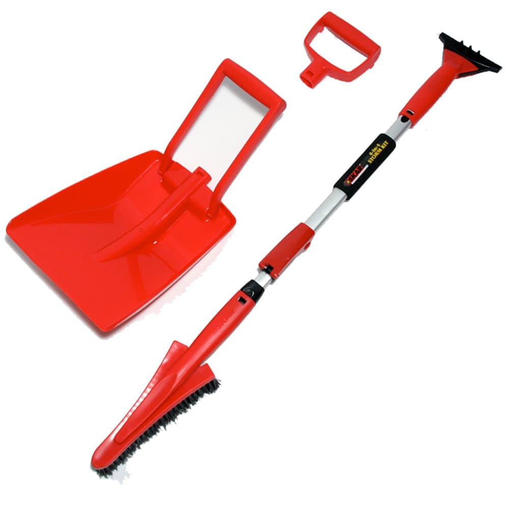 Oskar 19108 48.4-Inch Kool V-Shape 4-in-1 Extendable Snow Brush, Shovel, Ice Scraper and Ice Chipper
