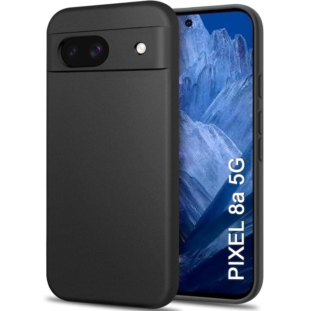 Sleek Back Cover Case for Google Pixel 8A | Slim Fit Protective Design | Ultra Matte Finish | Camera Protection Bump | Soft Silicon Case Cover for Pixel 8A (Silicone, Black)