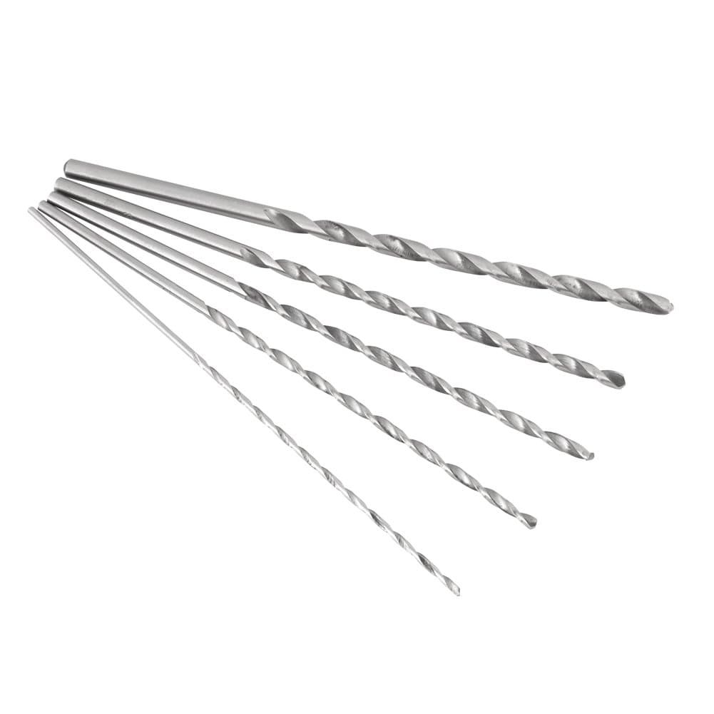 5PCS Extra Long High Speed Steel Drill Bit Sets Straight Shank Drill Bit Tool Wood Drill Bit Set Diameter 2-5mm Length 150mm / 5.9in