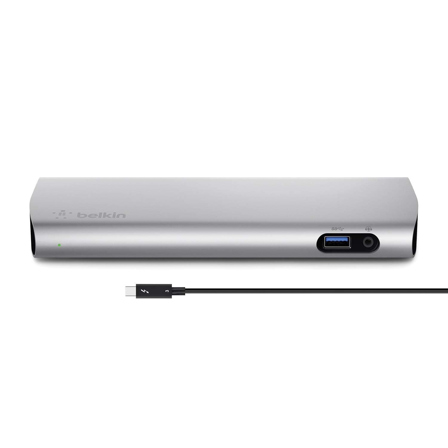 Belkin Thunderbolt 3 Express Docking Station with 80 cm Active Cable, Connects Up to 8 Devices, Multiple USB-C and USB Slots, Supports Single 5K/Dual 4K Displays, Compatible with Mac Only - Aluminium ,F4U095vf