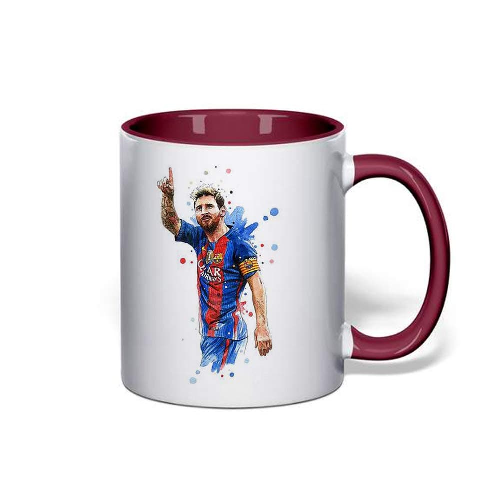 Coffee Mug Leonel Messi/Barcelona art - Maroon