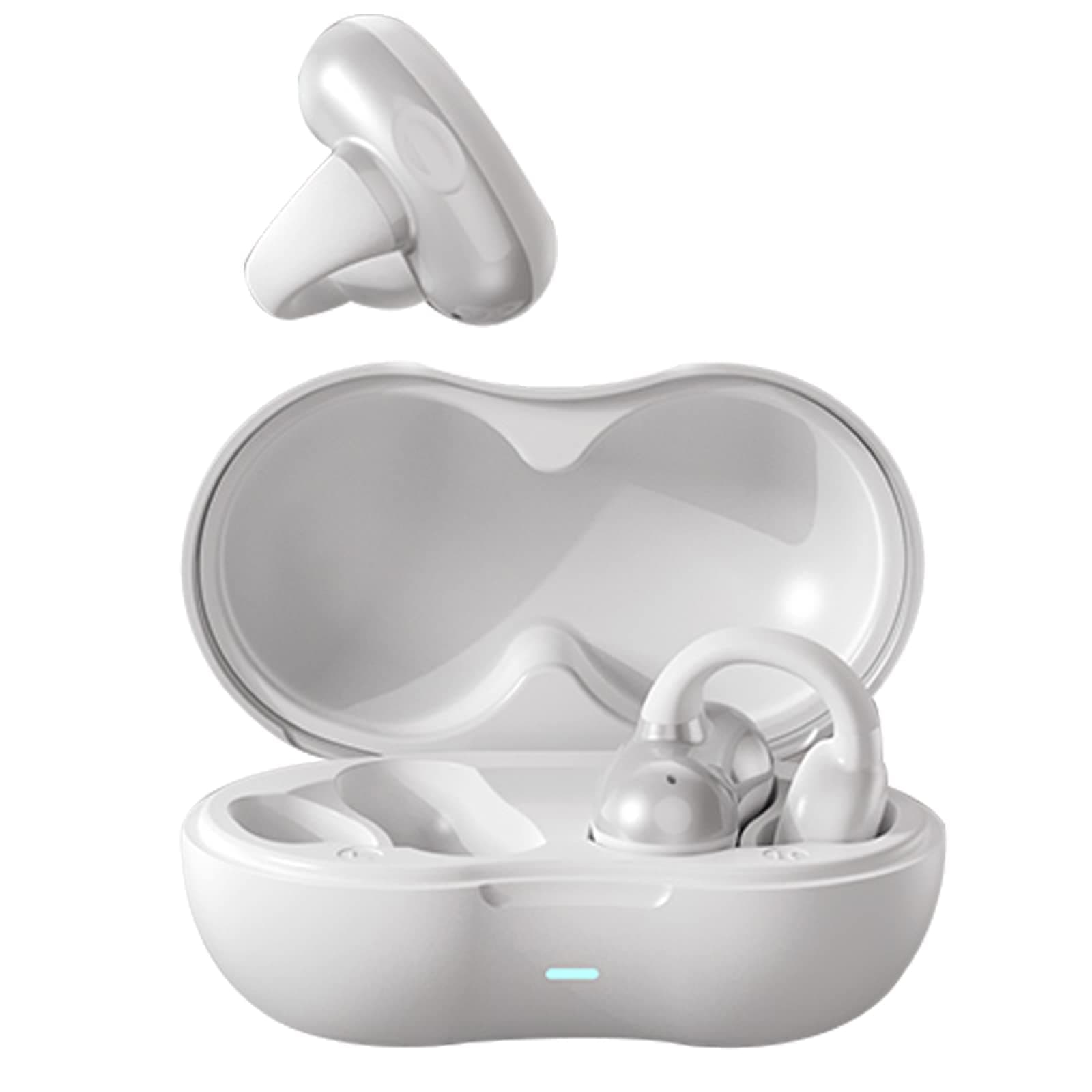 Wireless Ear Clip Bone Conduction Headphones Bluetooth Wireless Clip On Open Ear Earbuds with Earhook Earclip Bone Conduction Earbuds Head Set Waterproof Bone Conducting Ear Buds Induction Headphones