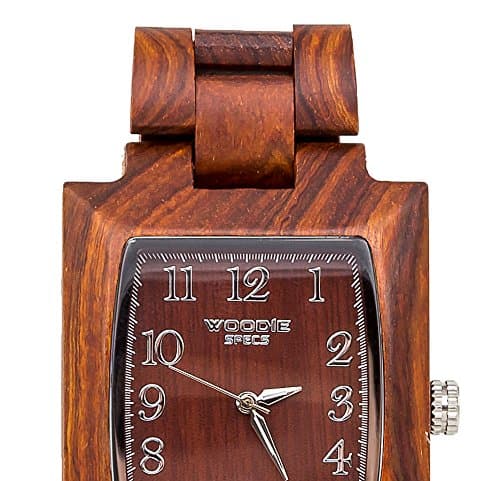Handmade Solid Wood Men's Rectangle Watch Made with 100% Natural Red Sandalwood