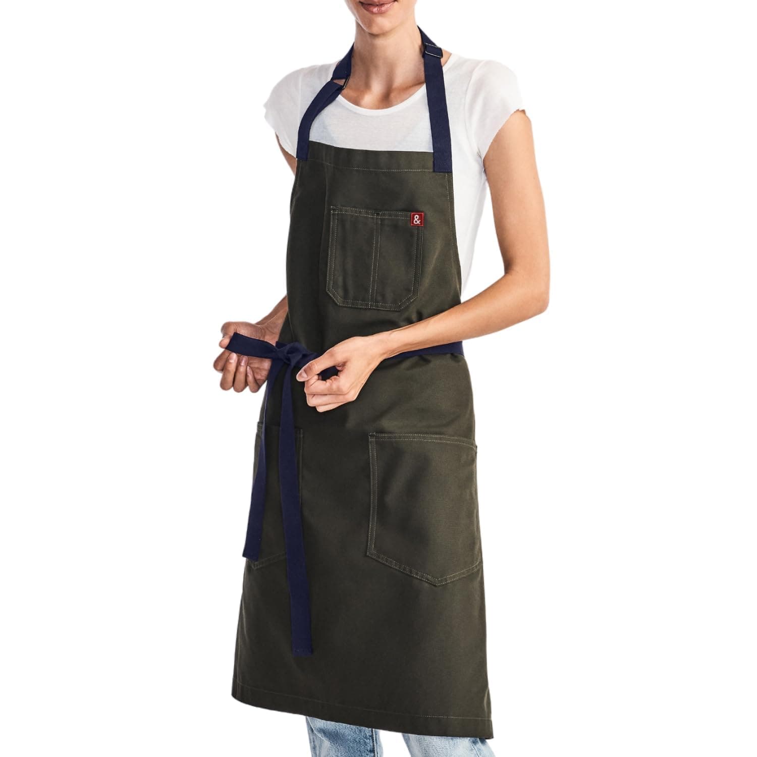 Essential Apron - Professional Chef Apron with Pockets & Adjustable Bib Strap for Cooking & Grilling