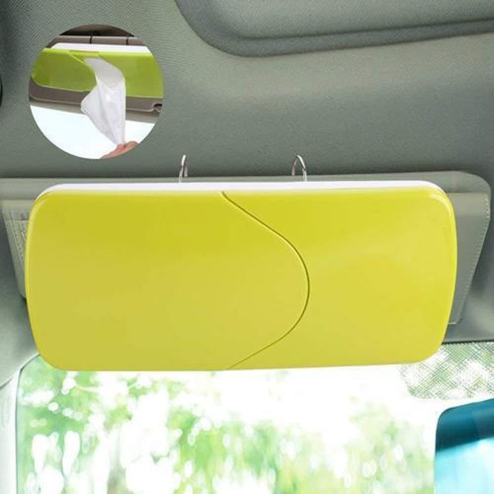 Plastic Car Tissue Paper Holder With Tissue Sun Visor Mounted, Tissue Box Dispenser For Car, Used For Long Drive Picnic Time in car (Pack of 1) (multi-color)