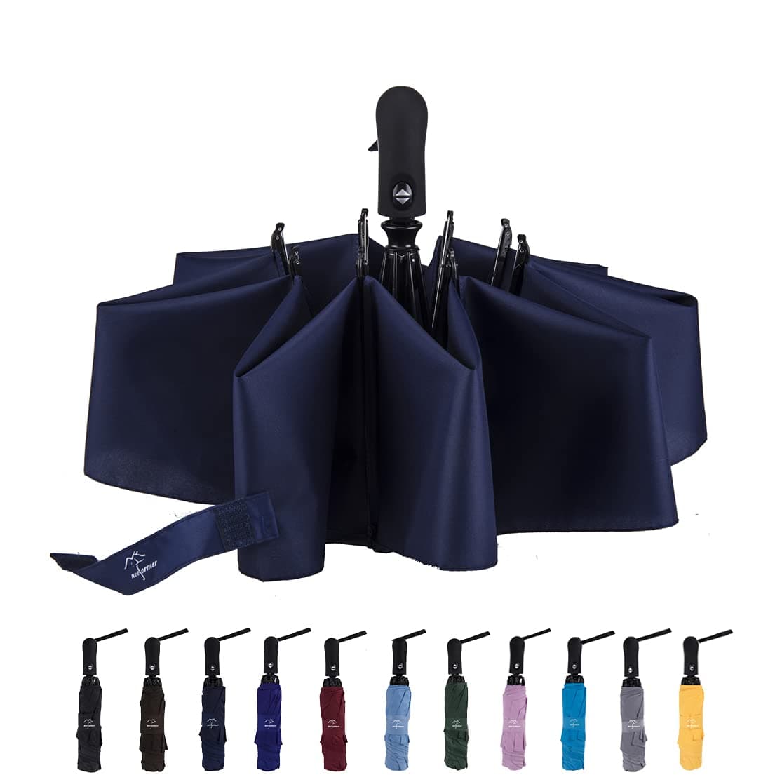 NOOFORMER Automatic Inverted Folding Umbrella - Compact Lightweight Windproof Travel Reverse Car Umbrellas for Men Women Multiple Colors