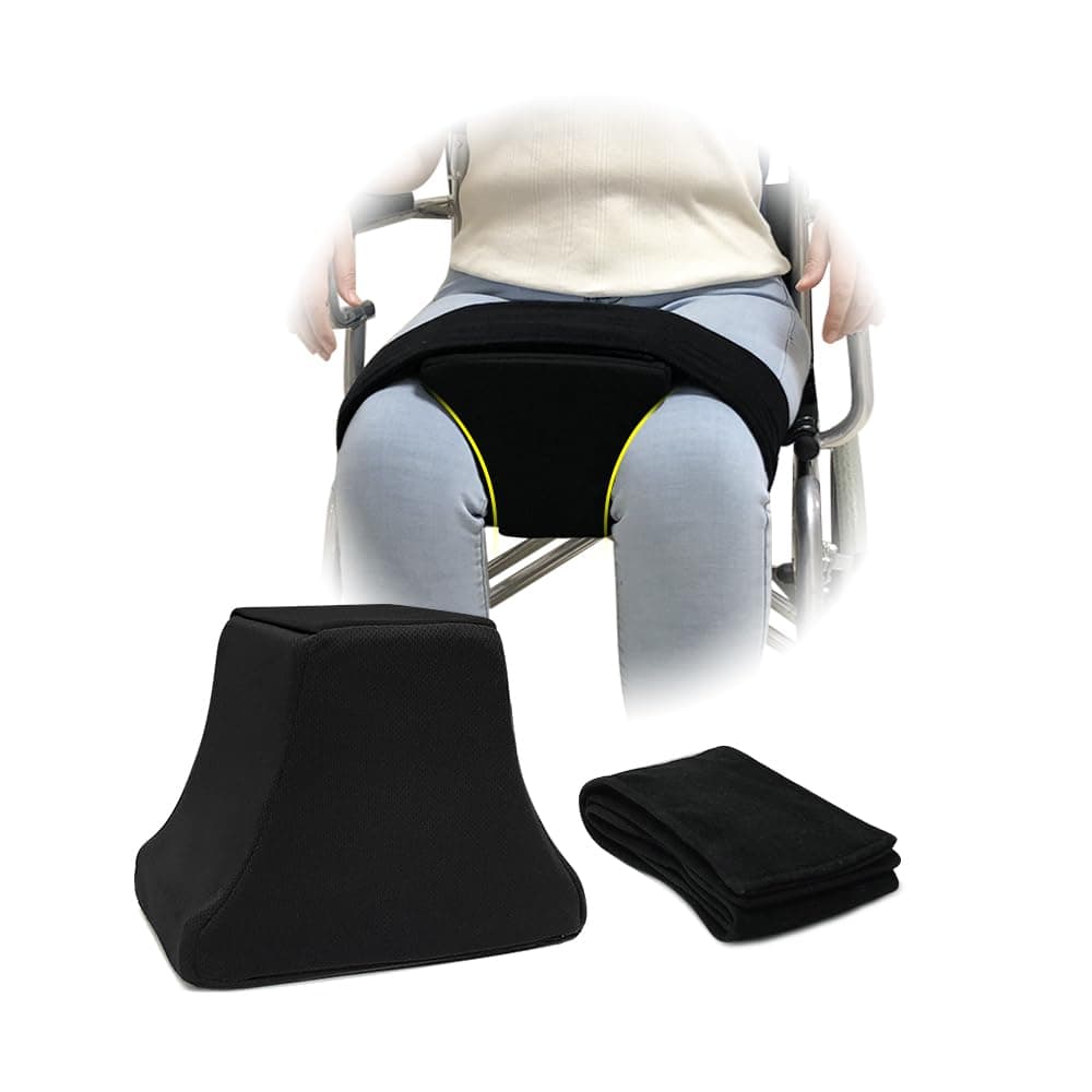 AOSSA Abduction Wedge, Knee Separator Pillow for Hip Replacement Surgery, Contoured Foam Orthopedic Knee Pillow with Strap, Leg Separator Small Pillow Between Knees for Sleeping, Sciatica Pain Relief