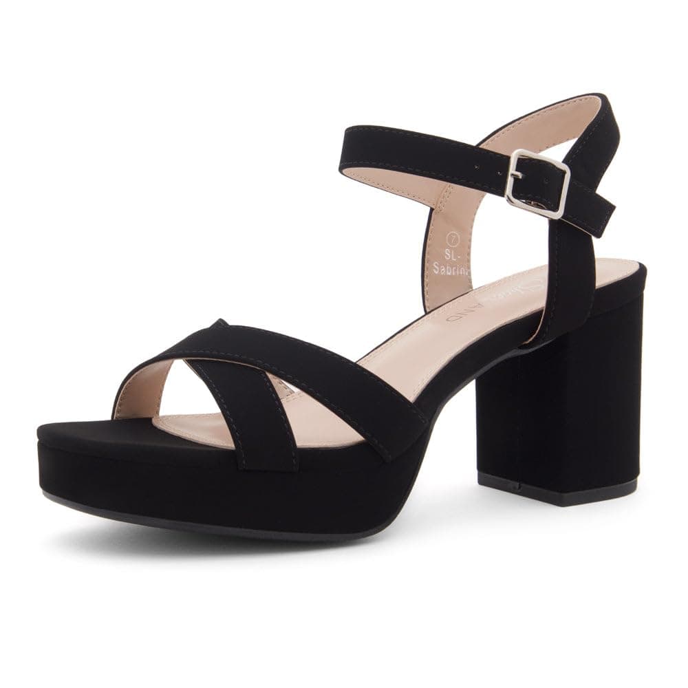 Platform Heels for Women – 3 Inch Chunky Block Heeled Sandals, Square Open Toe, Ankle Strap Dressy Strappy High Heels for Wedding, Party & Evening Events