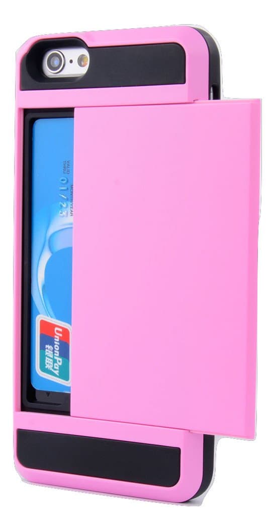 BomBox[Keeper] Shockproof Wallet Cardholder Case for iPhone 6 Plus (Pink)