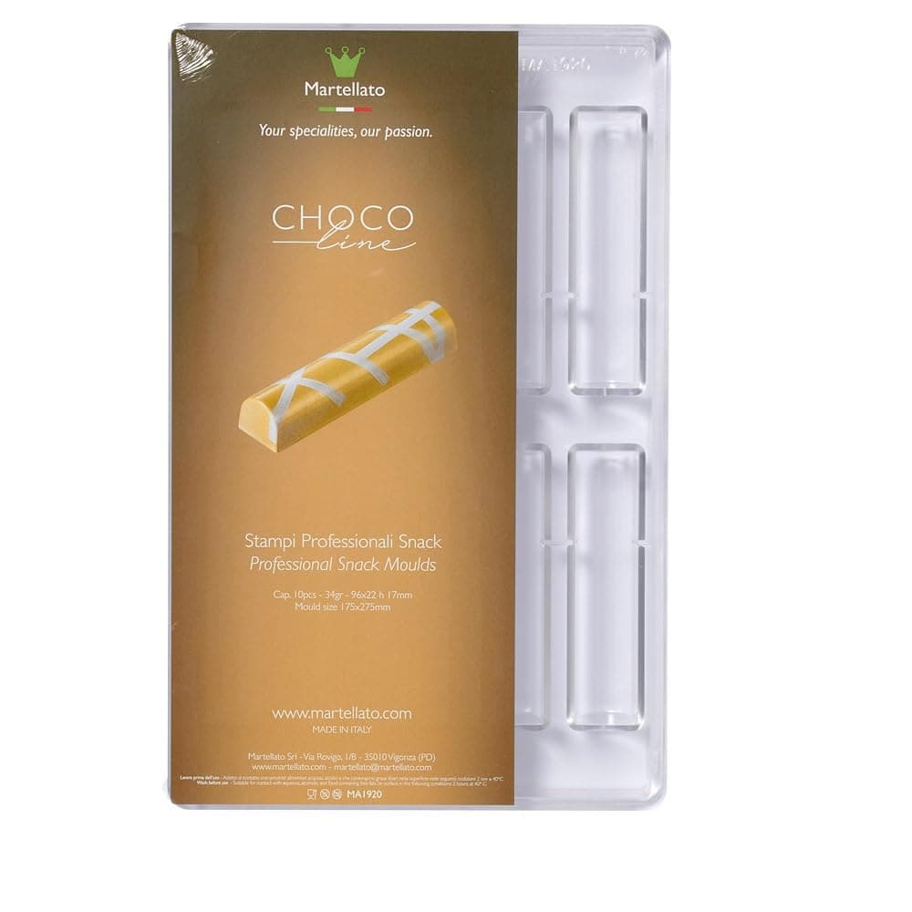 Martellato Polycarbonate Chocolate Mold, Rectangle/Half-Round Bar Half-Round 96mm transparent MA1920